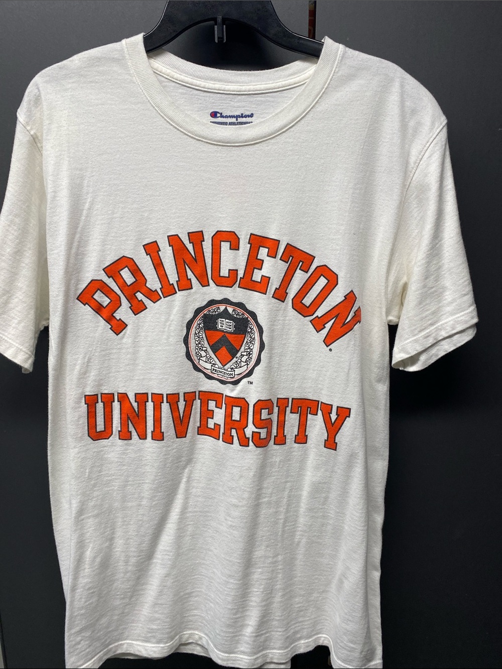 Champion White Princeton University Orange Crest Tee